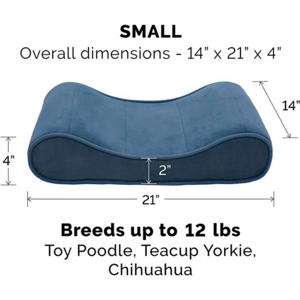 Microvelvet Luxe Lounger Supportive Orthopedic Foam Dog Bed - Stellar Blue